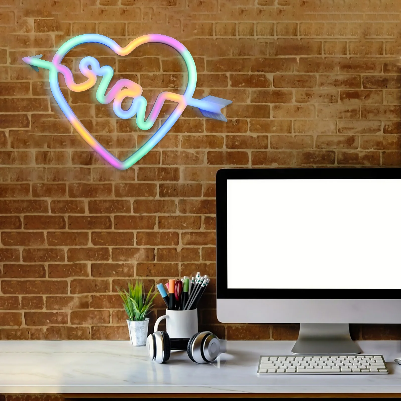 Herzförmige Neonlichtschild Led dekorative Lampe für Schlafzimmer Bar Party Valentinstag Atmosphäre Raumlicht