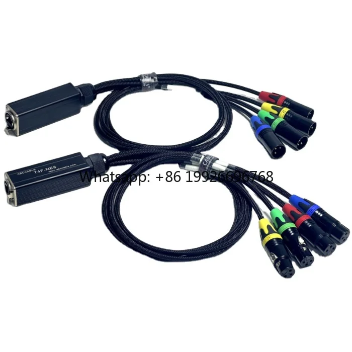 4-Channel XLR to RJ45 Audio Snake, DMX512 Extender with 3-Pin XLR Male/Female for Stage Lighting & Recording