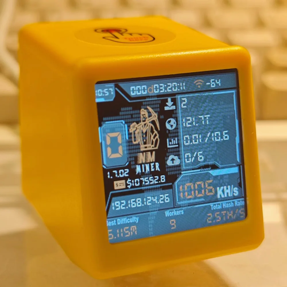 NMminer nerdminerV2 1060KH/S NM-TV — ESP32 BTC SOLO Penambang Lotere & Hadiah pintar Jam Desktop SmallTV