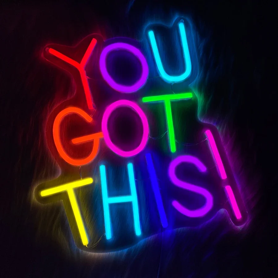 

Used For Room, Library, Office, Bar, Classroom Decor, Easy To Hang.，You Got This Neon Sign, Hand-Made Color Letter Light Icon