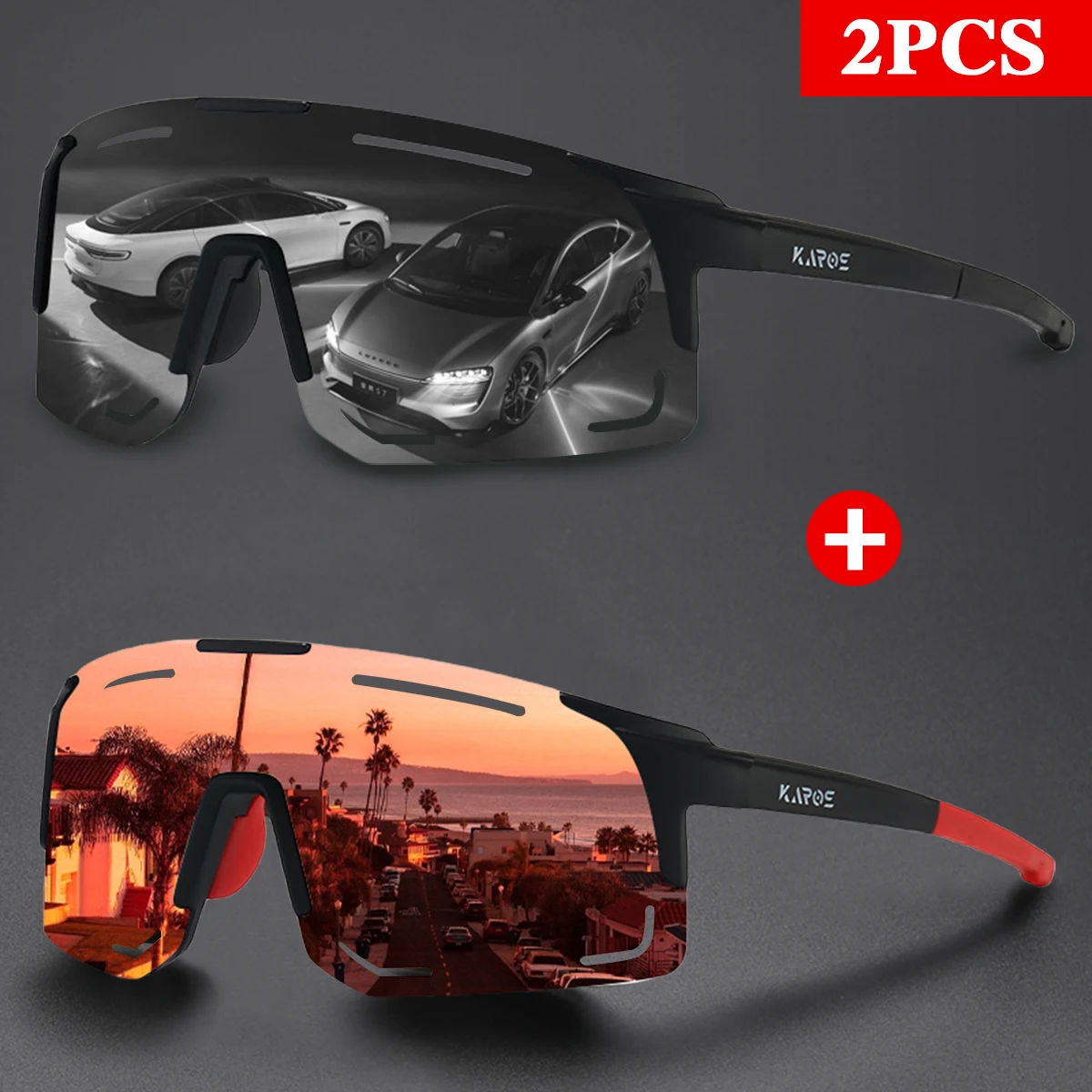 2 Teile/satz Karos Angeln Sonnenbrille UV400 Schutz Brillen Laufen Radfahren Fahren High Definition Bequeme Sport Brille