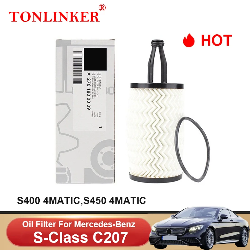 

Масляный фильтр TONLINKER A2761800009 для Mercedes Benz S Class C207 2016 2017 2018 2019 2020 S400 S450 4matic M276, автомобильные аксессуары