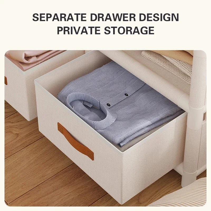 Portable Wardrobes Simple Assembly Storage Closet Cabinet Thickened Clothing Storage Rack Dustproof Wardrobe Bedroom Furniture