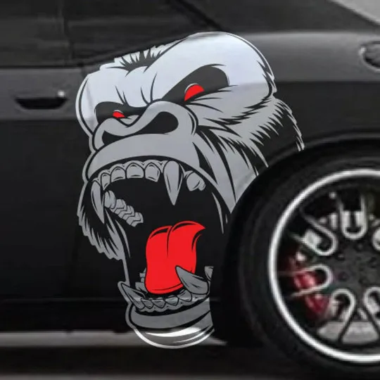 1 Side Only - Gorilla King Kong Side Hood Decal Car Truck Vehicle Graphic Pickup