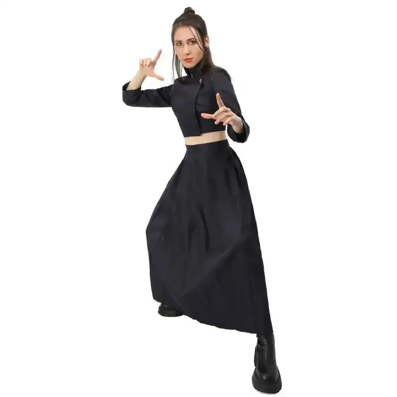 

ff34WENAM Geto Suguru Anime JK Cosplay Adult Womens Shirt Waist Skirt High School Halloween Uniform Full Set