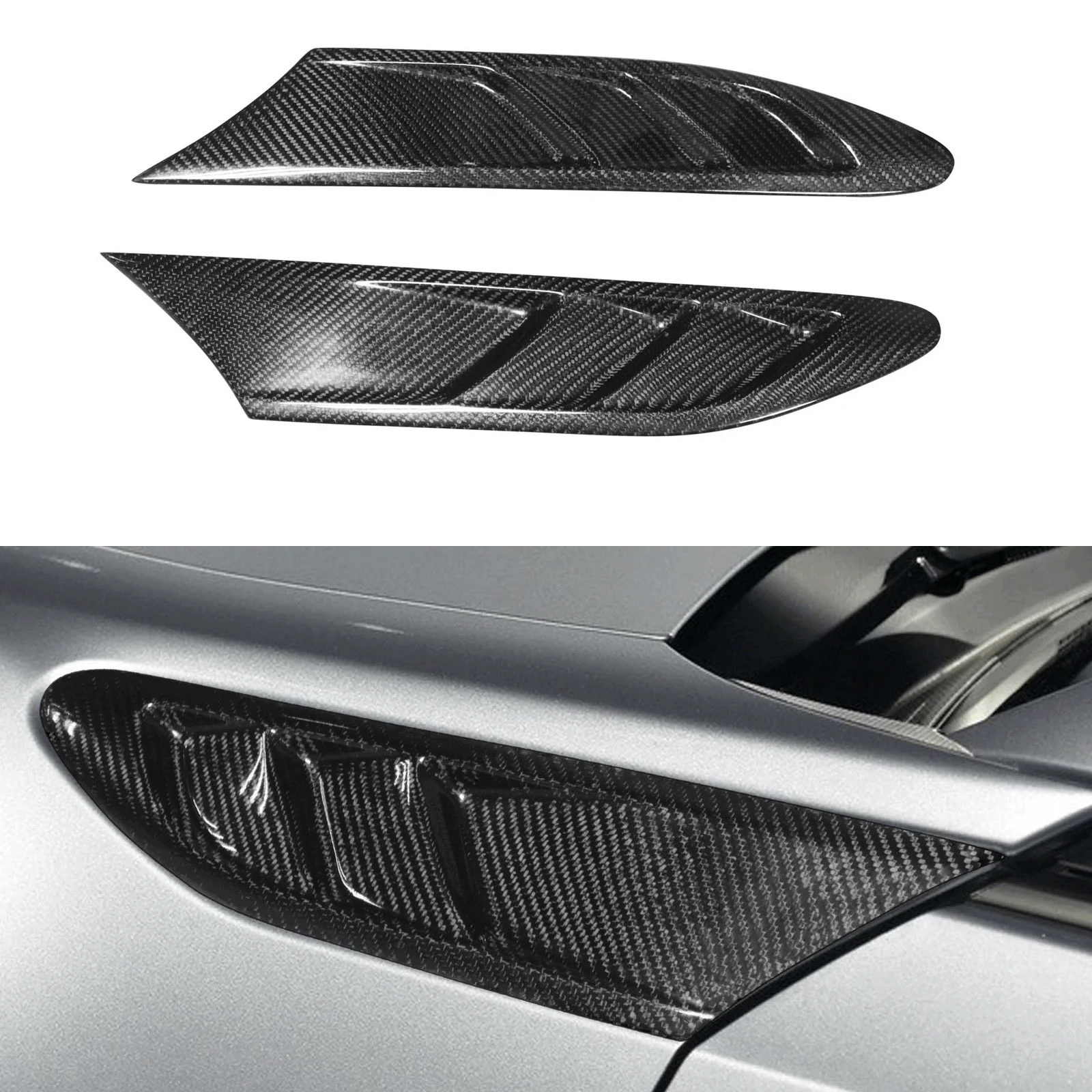 Dry Black Real Carbon Fiber For 2012-2020 Subaru BRZ Toyota 86 Scion FR-S Fender Fin Vent