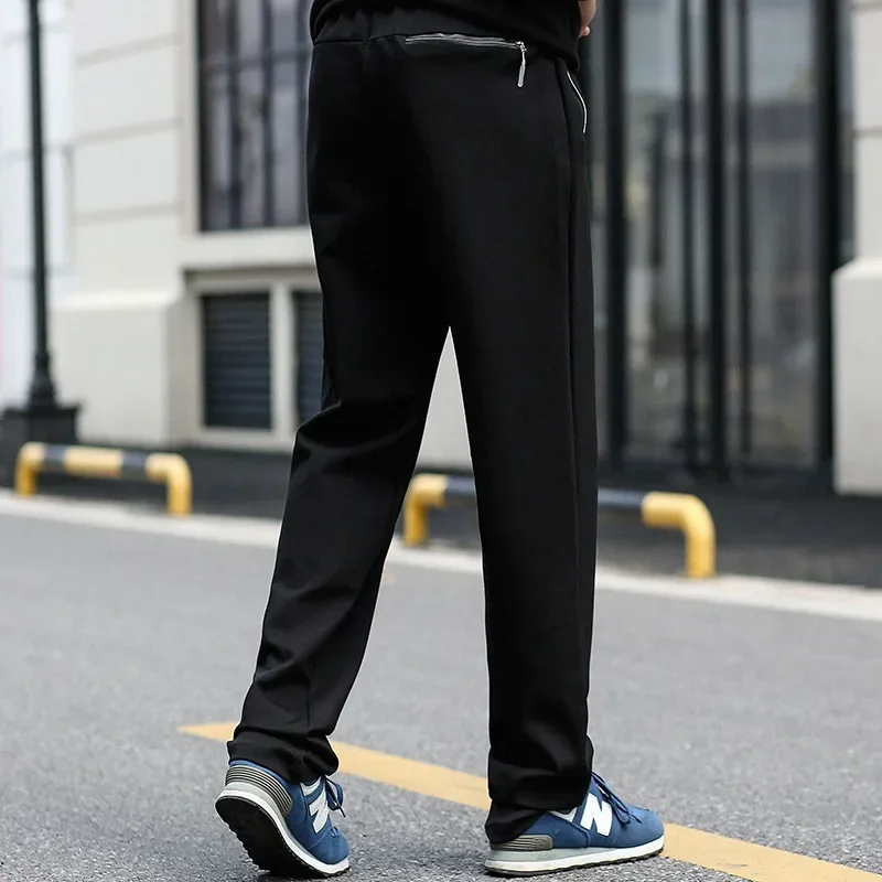 Big Tall Men Pants 2024 Oversize Zipper Pocket Joggers Large Size Clothing High Waisted Trousers Male Extra Long Sweatpants Men