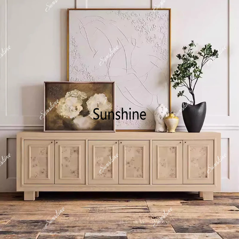 

Medieval solid wood, dining side cabinet, living room small apartment storage, TV, design