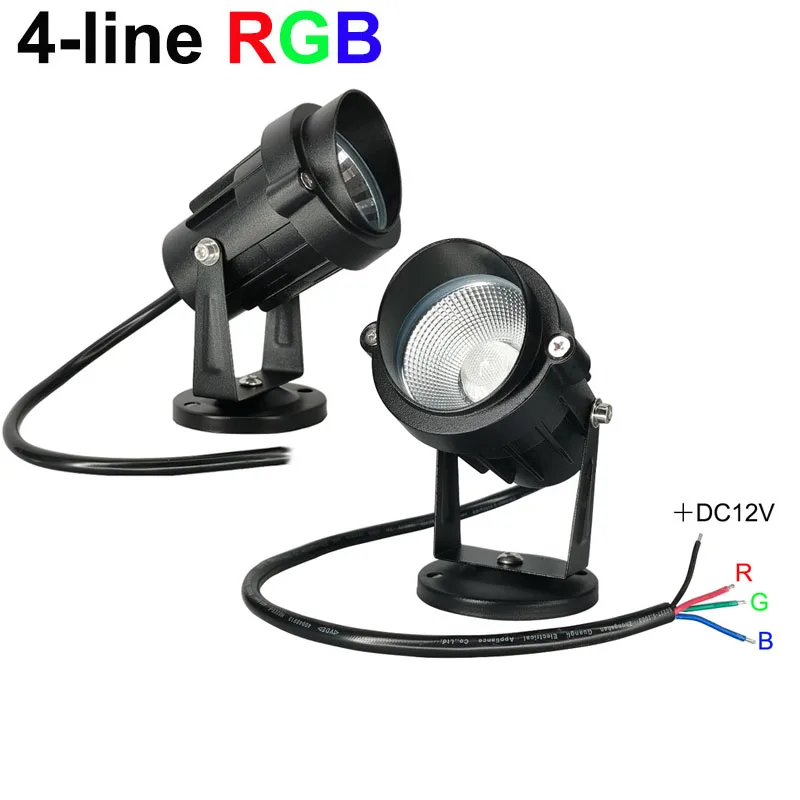 External Control RGB LED COB Gazonlamp 12V LED Spike Light Outdoor Pathway Garden Yard Landscape Lighting Waterdicht 9W