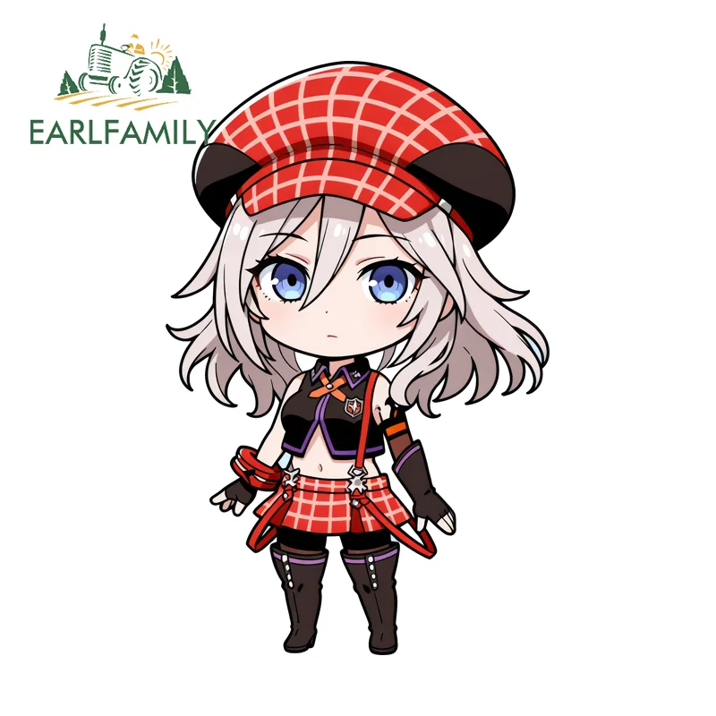 EARLFAMILY Alisa Ilinichina Amiella Chibi Car Decal Attractive Windshield Decal Occlusion Scratch Sunscreen Car Windows Sticker