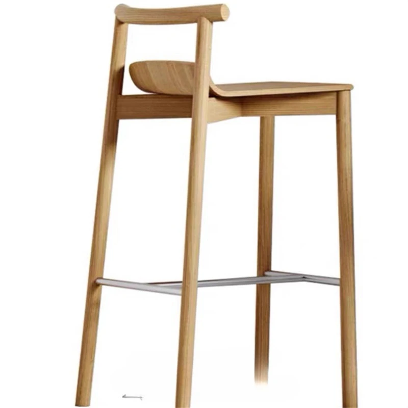 Simple Home High Chair Modern Solid Wood Tea House Cafe Bar Stool