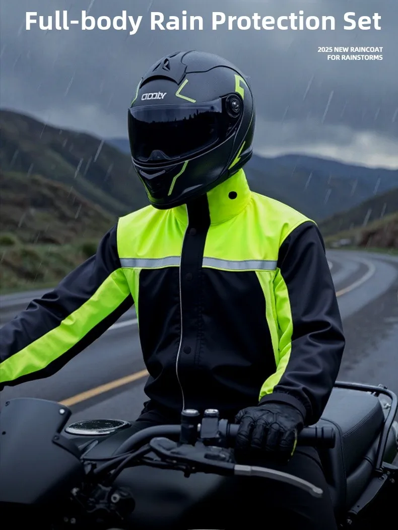 

Мужской мотоциклетный дождевик-костюм: водонепроницаемый, раздельный дизайн, для курьеров, водителей, взрослых, для езды на велосипеде