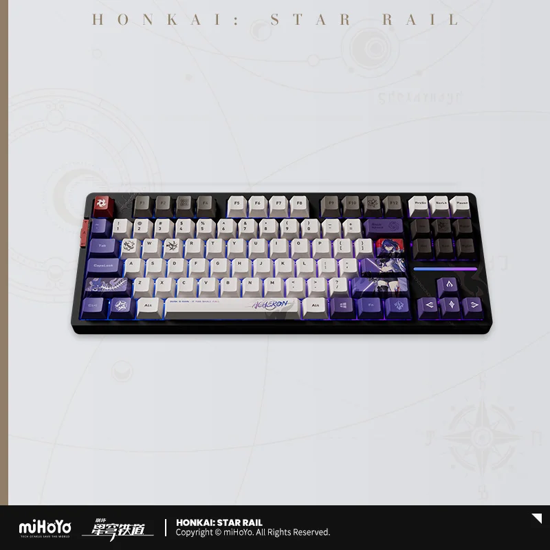 Honkai Star Rail Acheron คีย์บอร์ด Tri โหมด RGB คีย์บอร์ดไร้สายบลูทูธ 108 คีย์ Hot Swap Custom Gamer อุปกรณ์เสริม