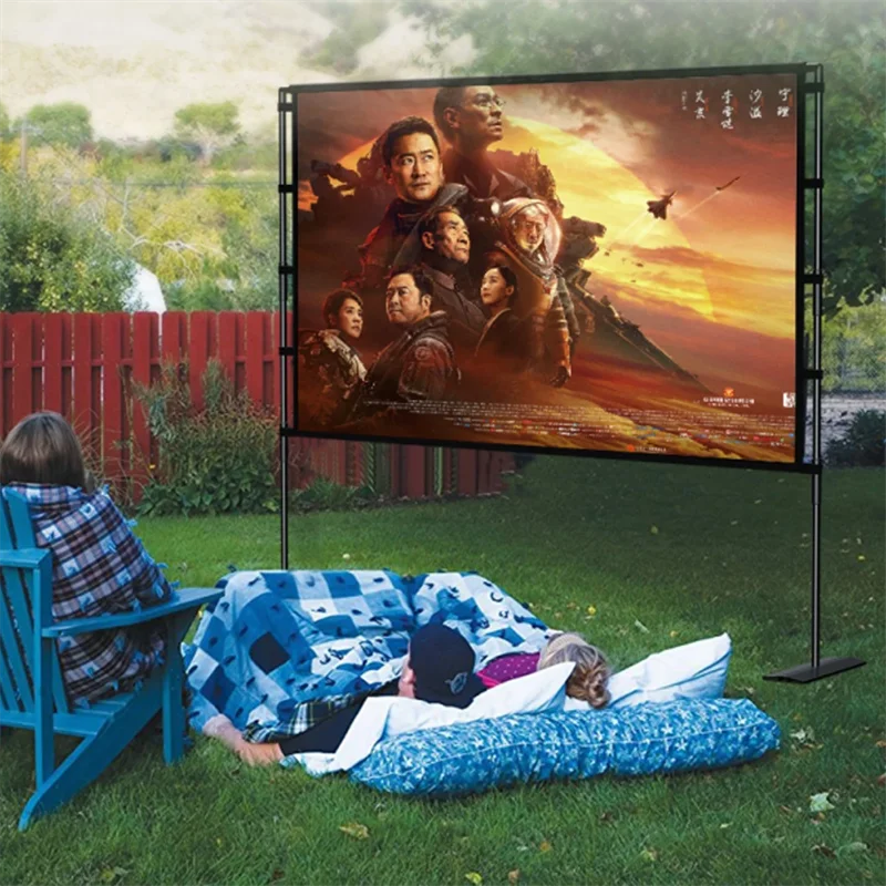 Projection Screen Tripod Gray Light-proof Foldable Iron Plate Double Bracket with Outdoor Theater Bracket