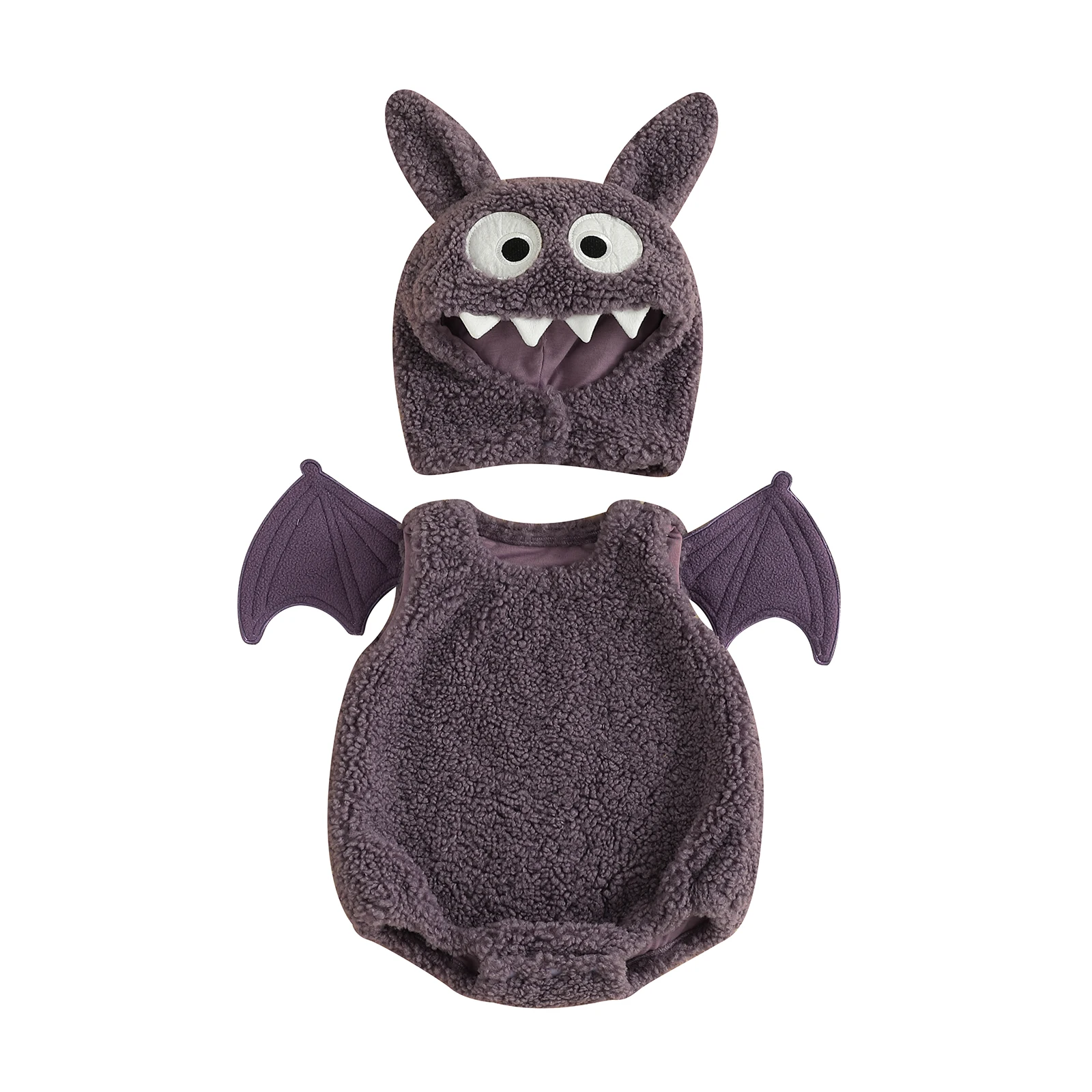 

Kids Halloween Costume Cute Infant Bat Wings Romper and Hat Set for Toddler Cosplay Party Holiday Outfit