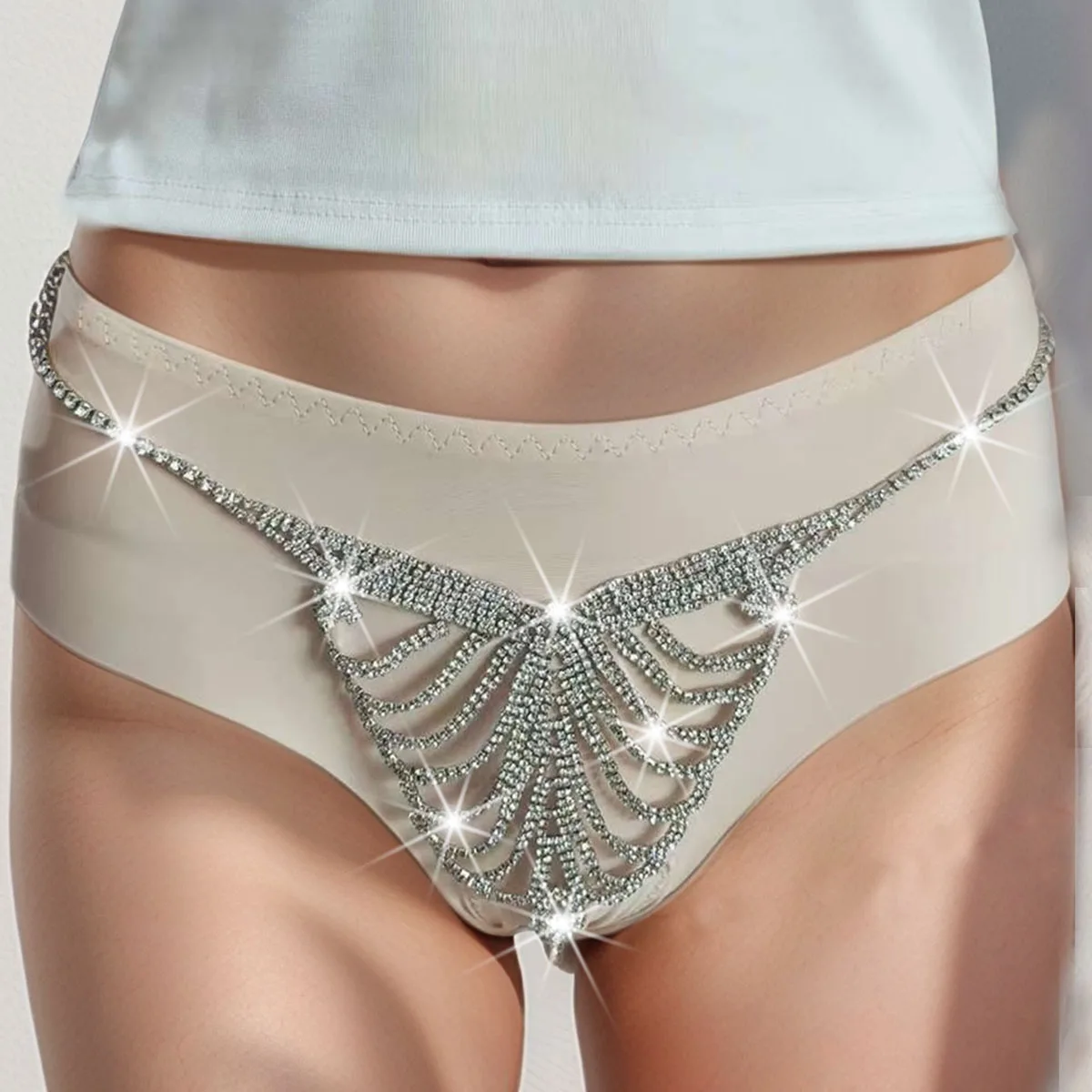 Exquisite, shiny, sexy thong, women's body, jewelry, romantic bikini chain, passionate accessories
