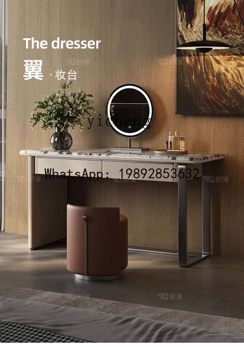 AA Italian minimalist bedroom dresser with mirror integrated modern minimalist master bedroom light luxury high-end dresser