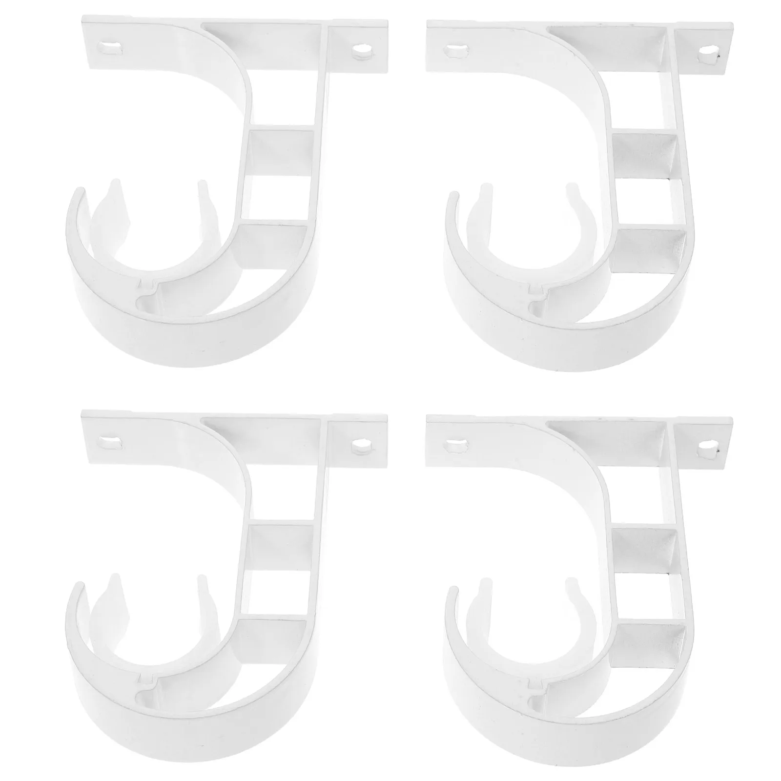 

4Pcs Ceiling Mount Curtain Rod Brackets Heavy Duty Holder Set Stainless Steel Curtain Rod Track Mounts for Home Office Window