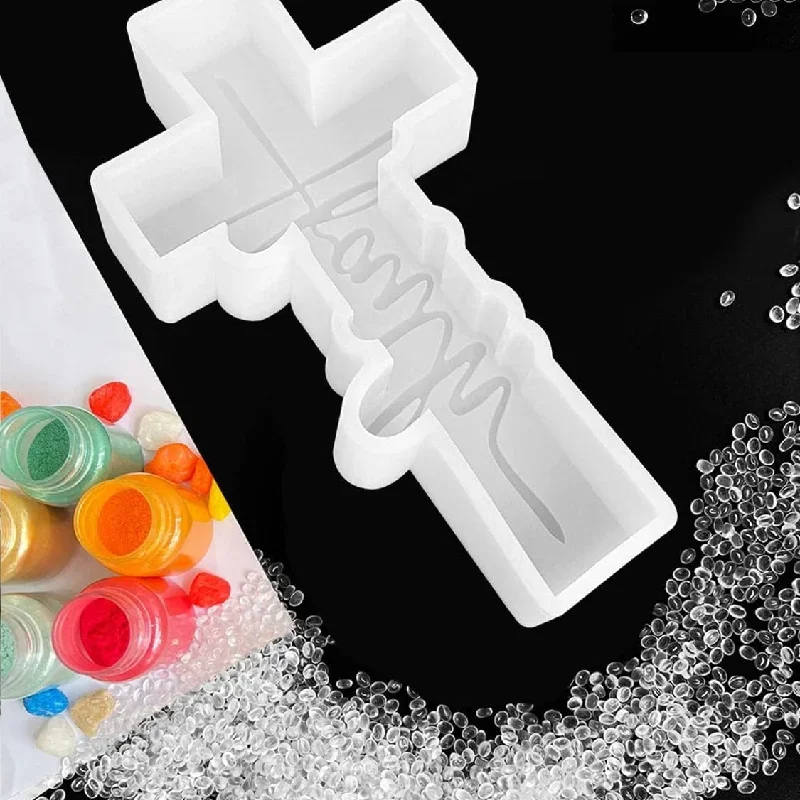 قالب راتينج معلق على شكل صليب الإيمان، قالب سيليكون ديني لصنع الطازجة والصابون والراتنج والشموع والحلوى والديكور المتقاطع بنفسك