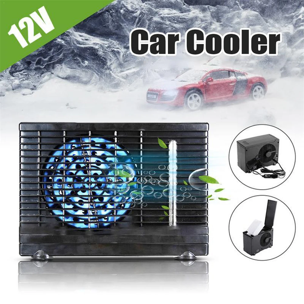 Car Air Conditioner 12V Electronic Water-Cooling Adjustable Cooling Fan Removable Automobile Air Cooler Portable Water Chiller 