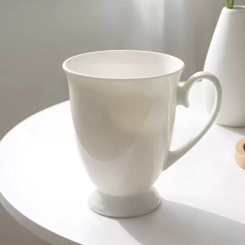 300ML. Schlichte Kaffeetasse aus Whitebone-Porzellan, Becher aus Porzellan für Tee, Kaffeetasse aus Keramik, Taza-Café-Teetasse, Thermobecher für Paare
