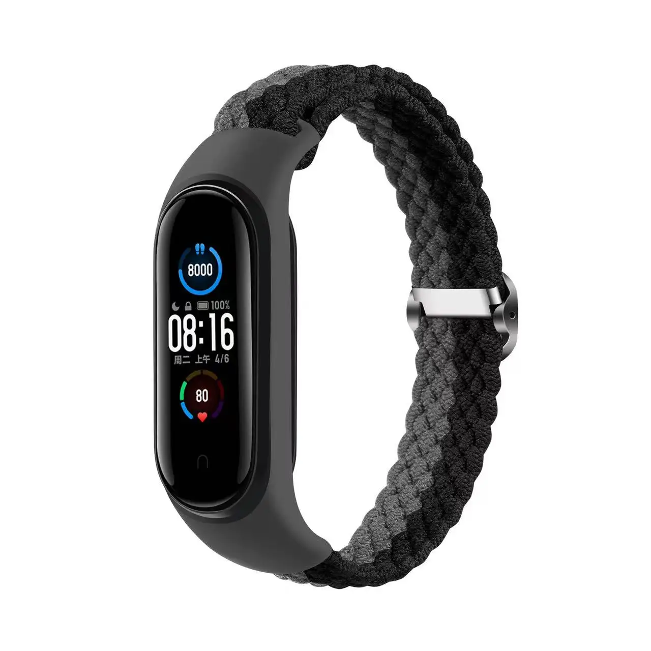 Braided nylon strap with buckle For Xiaomi Mi band 7 6 5 4 Smart Bracelet Adjustable Breathable Wristband For Xiaomi Mi band 4 3