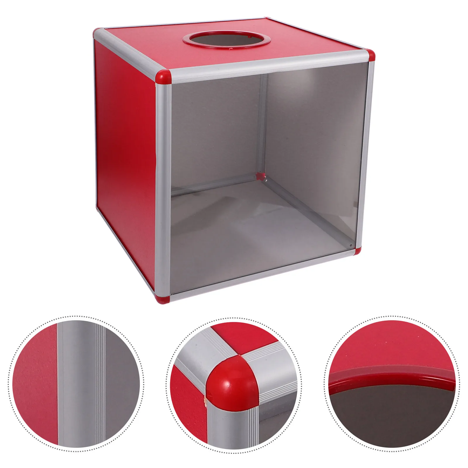 Caja de rifa transparente roja para eventos, fiestas, colección de tarjetas de boda, sorteo, votación y donación, porta billetes transparente