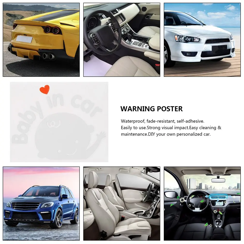 Creative 17*14 cm Baby On Board Baby In Car Car Sticker Waterproof Reflective Car Decal On Rear Windshield DIY Own Personalized