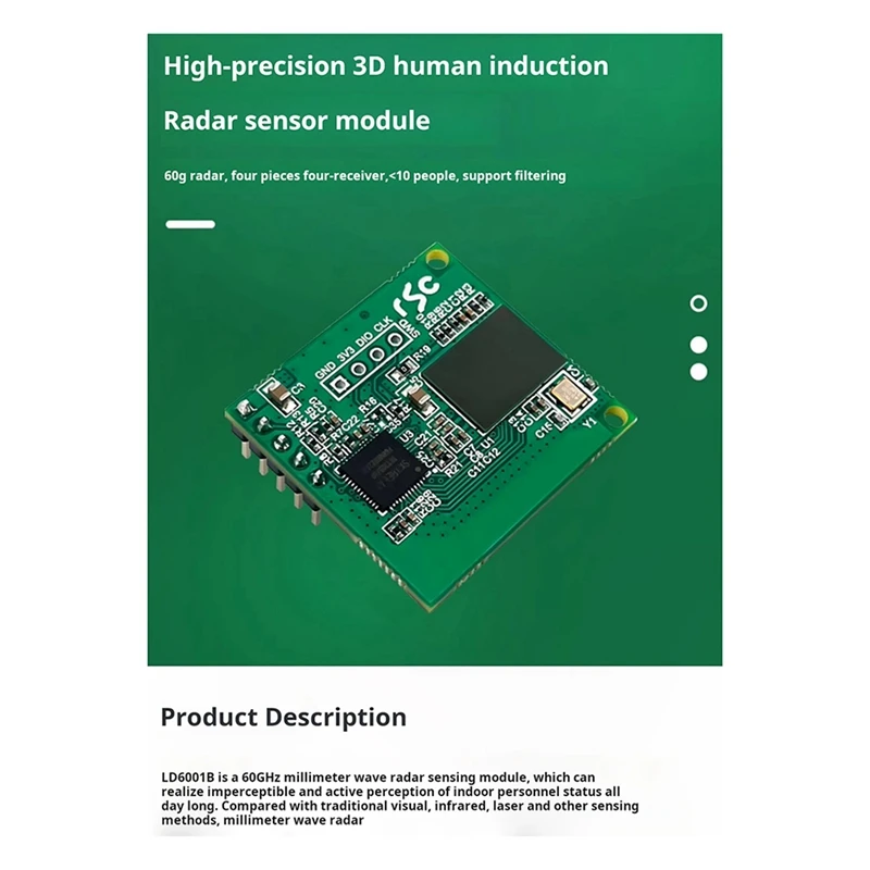 60Ghz Millimeter Wave Radar High-Precision Multi-Person Detection 3D Human Presence Sensing LD6001B Radar Module