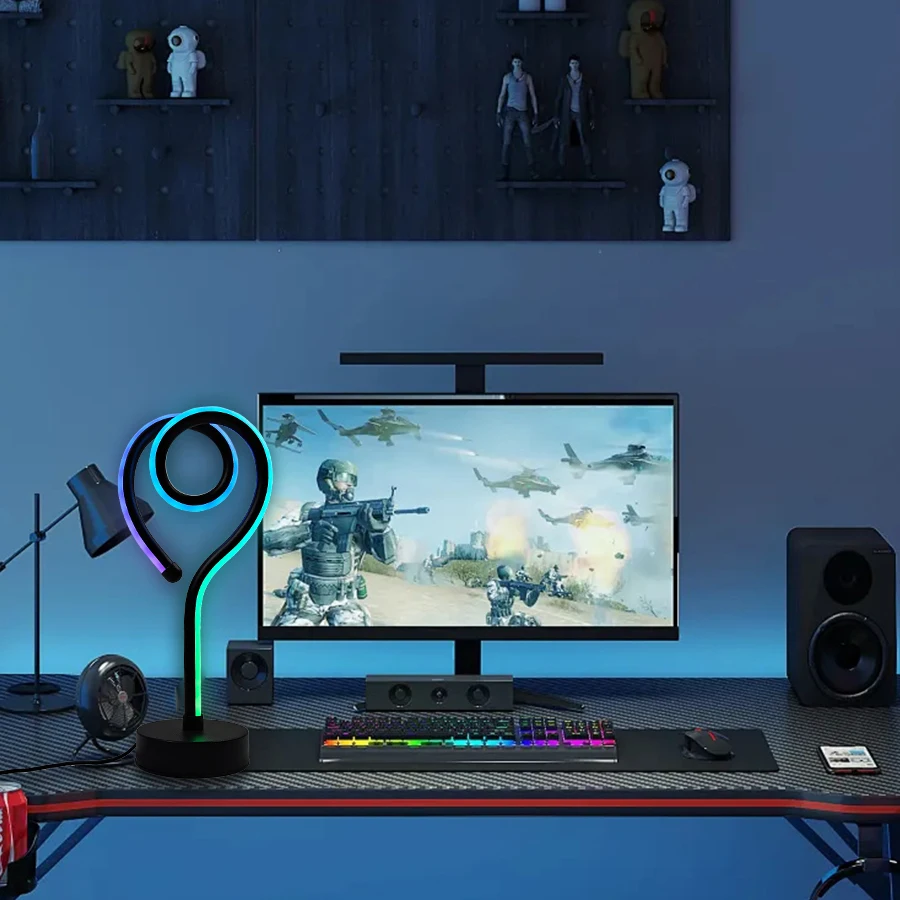 Unique Artistic - styled Heart - shaped Spiral Desk Lamp. USB - powered with Color - changing Effects. Suitable for Various Room