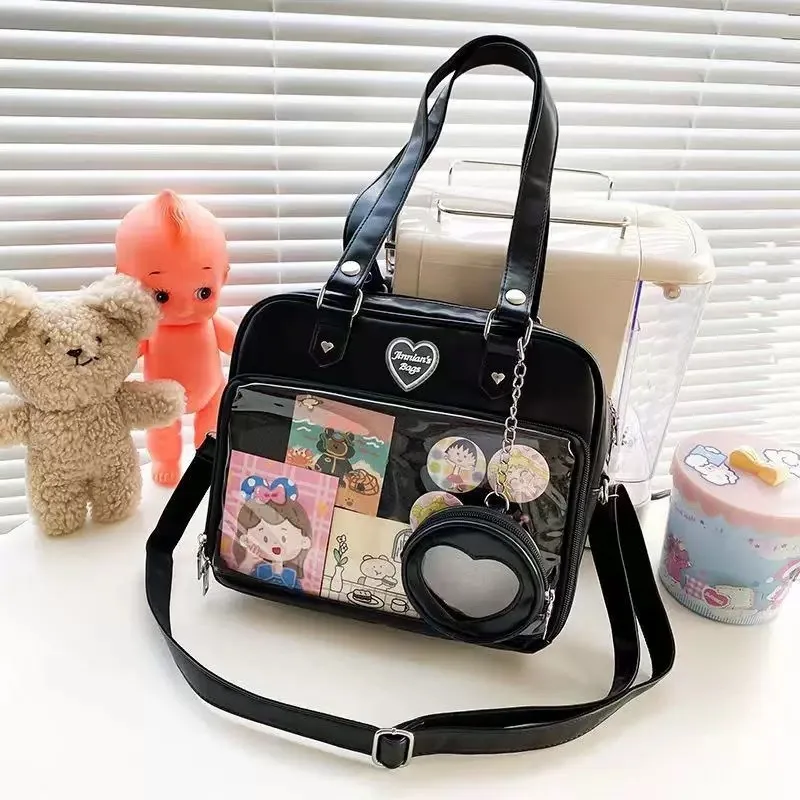 

Cute Japanese Schoolgirl Style Crossbody Bag Transparent Soft Girl Student Board Bag Single Shoulder for Girls