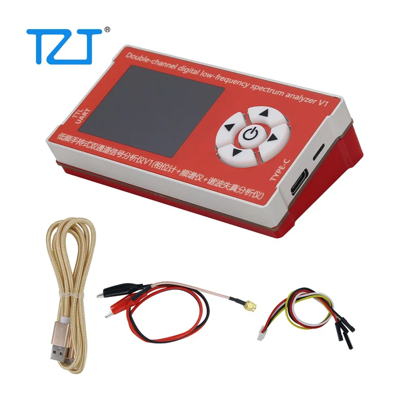 

TZT двухканальный цифровой низкочастотный портативный анализатор спектра 10 Гц-800 кГц модуль обнаружения разницы в фазе