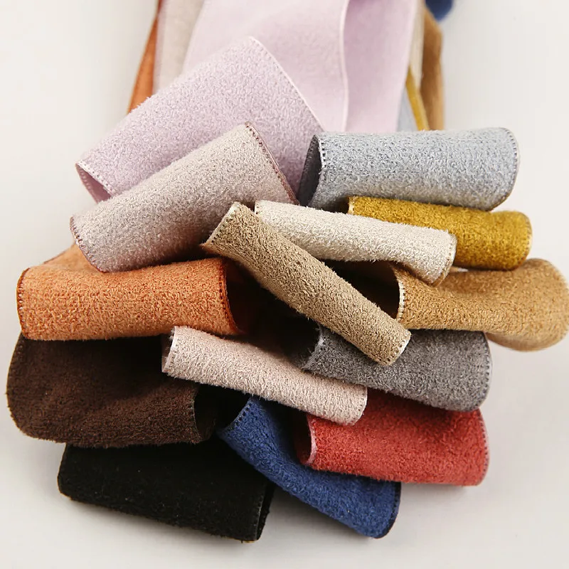 Velvet Suede Cloth Ribbon Vintage Faux Fur Leather For DIY Accessories Wedding Craft Decoration Floral Gift Wrapping 50Yards