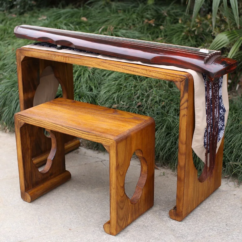 

Old paulownia solid wood guqin table and stool, integrated guqin table, calligraphy table, coffee table, Sinology desk