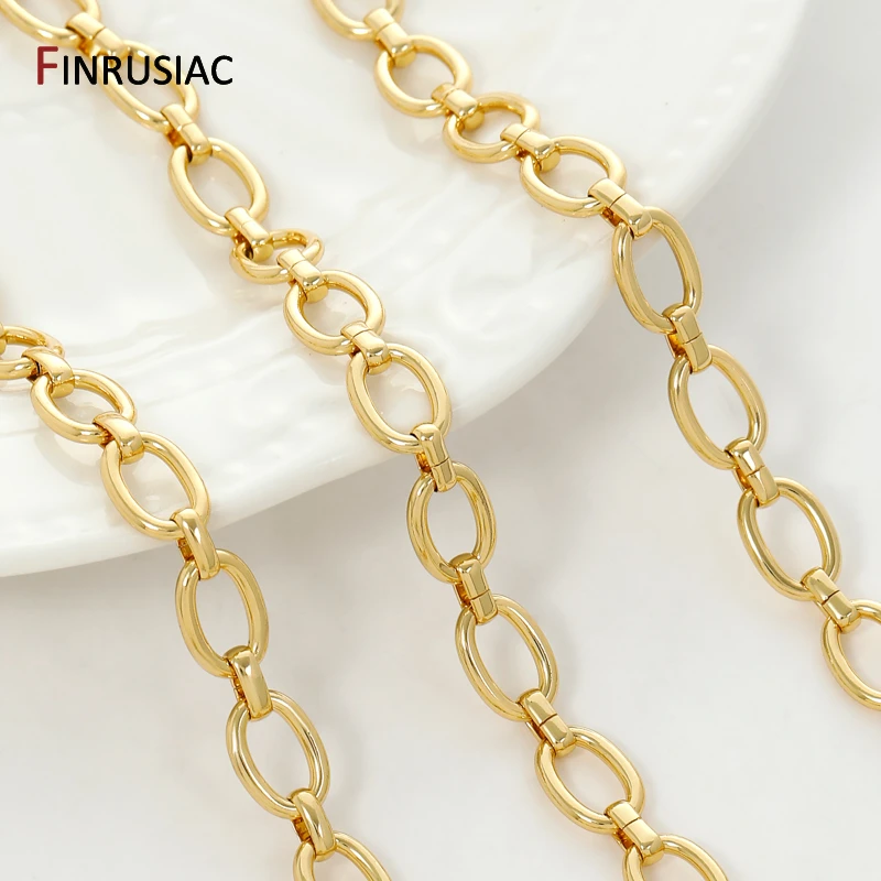 7*10mm 18K Gold Plated Brass Large O Chain for Jewelry Making, High Quality Metal Link Chains for Necklace Bracelet Accessories view 5