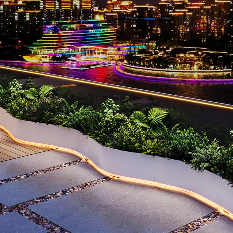 Outdoor balcony terrace finished metal flower box creative special-shaped flower bed top floor courtyard stainless steel landsca