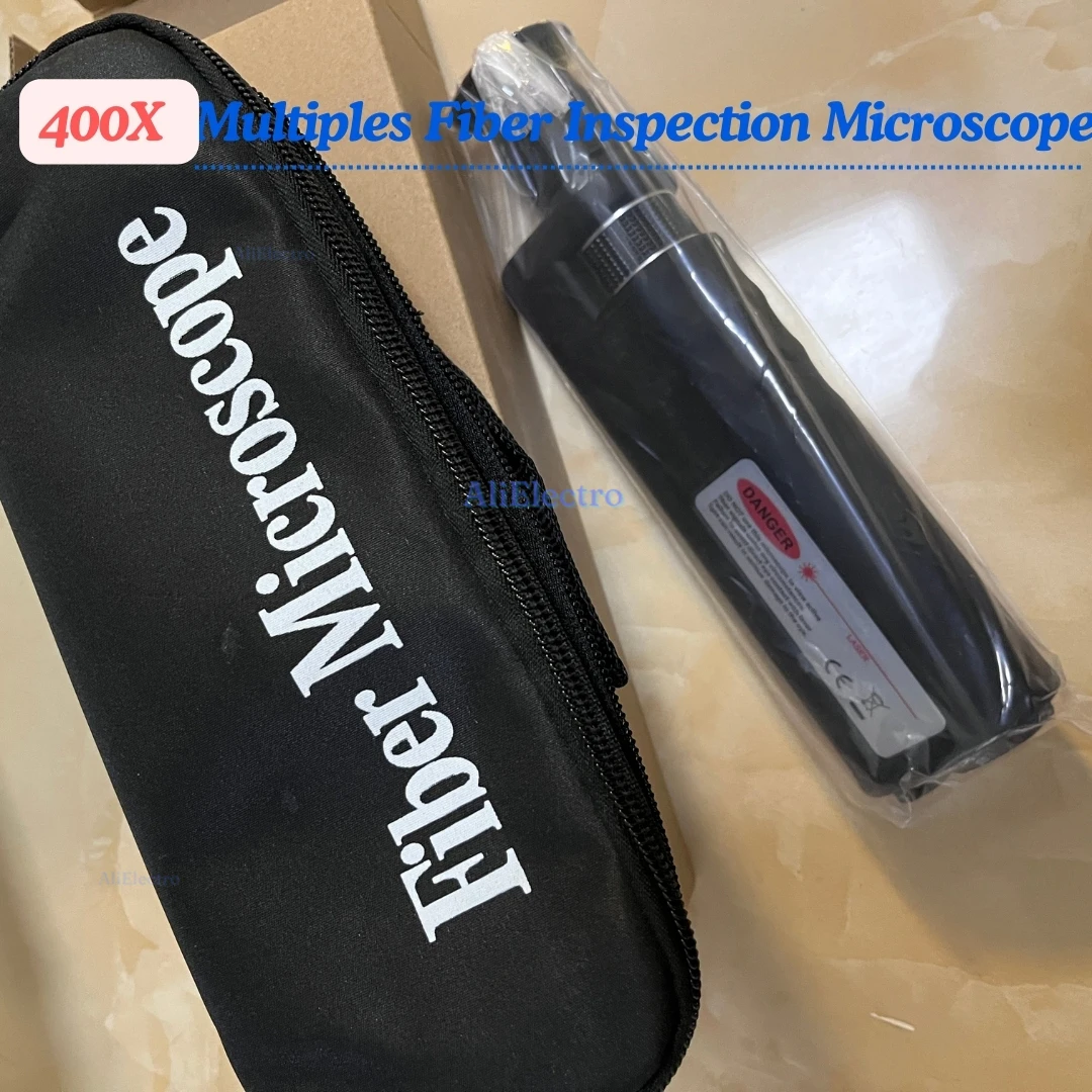 200/400X Multiples Inspection Microscope Handheld Optical Fiber End Face Magnifier 2.5Mm(SC/FC/ST) /1.25Mm(LC) Adapter