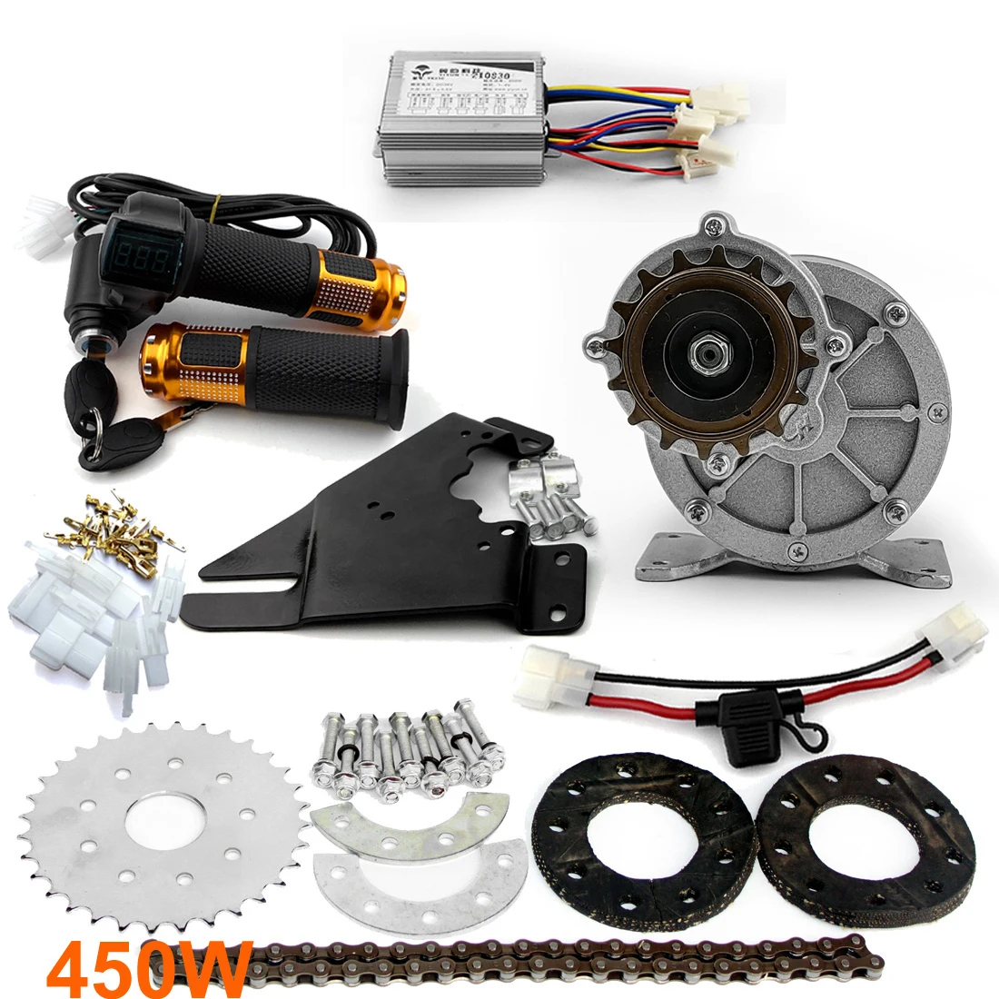 L- Schneller DIY 450W 36V 24V Bürstenmotor für E-Bike Umrüstsatz