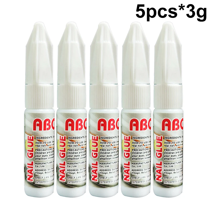 3 g/bouteille Gel d'adhérence longue durée Super fort colle à ongles à séchage rapide Salon faux ongles pointe ongles presse sur faux ongles Art en gros