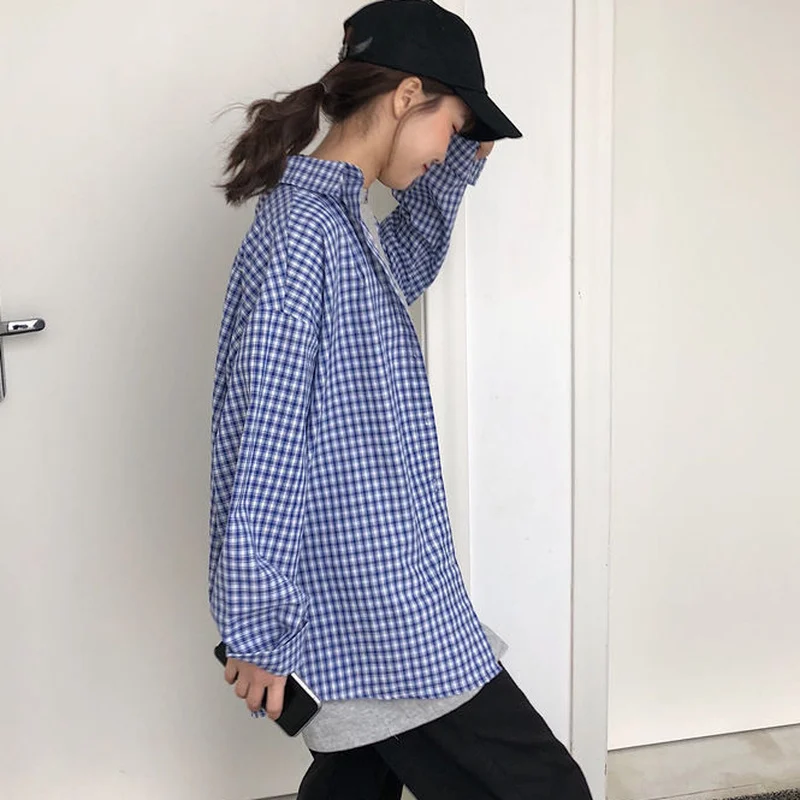 Shirts Women Plaid College Loose Leisure Full Sleeve Spring Popular Korean Style Trendy Basic All-match Ins New Рубашка Женская