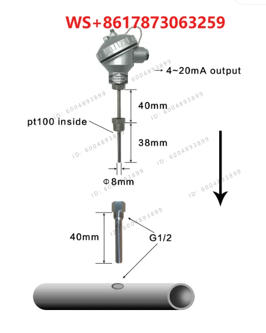 Water pipe temperature sensor with jacket F3D7-4F2D