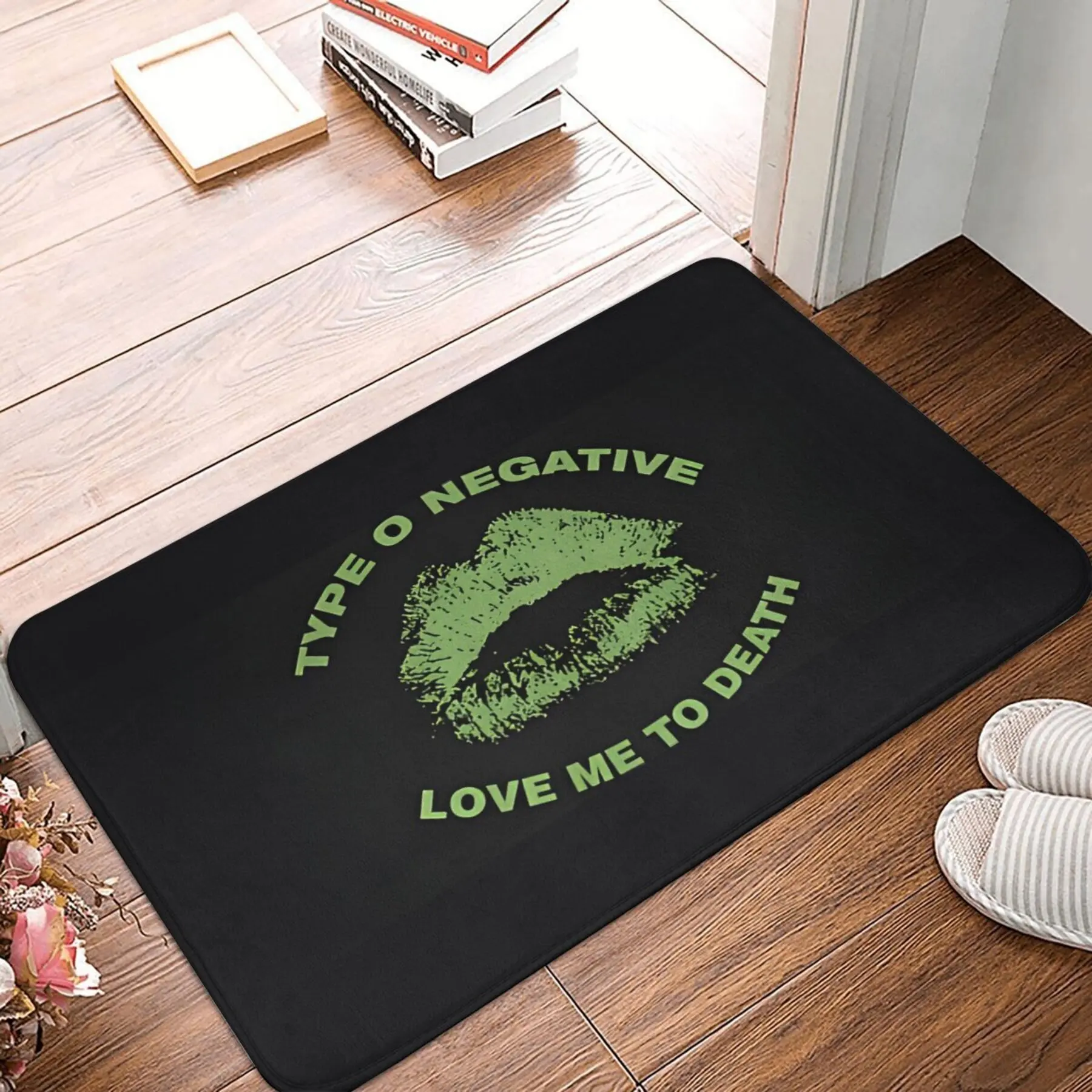 Type O Negative Art-Inspired Non-Slip Doormat - Machine Washable, Lightweight Polyester Rug for Living Room & Hallway Decor