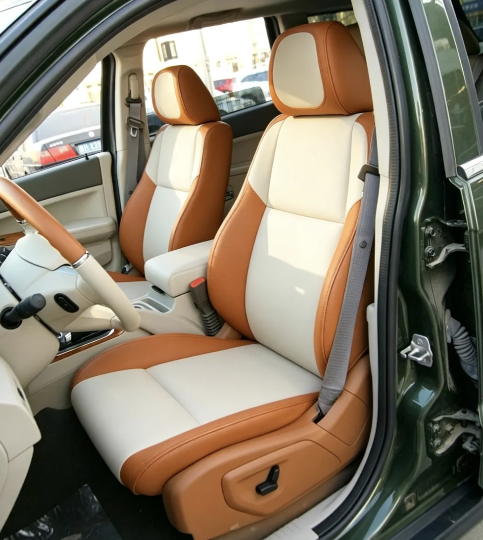 Für Jeep Grand Cherokee 2007~2010 Maßgefertigte Autositzbezüge Luxuriöses Nappaleder 100% Passgenau Innenausstattung 360 ° Vollständige Abdeckung – Detail 3