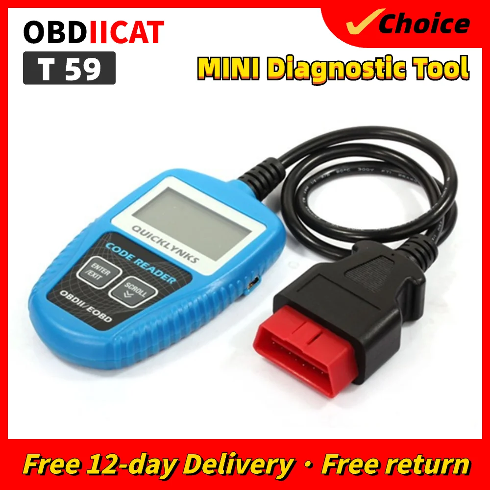 

Best T59 Leagend QUICKLYNKS Multi-language CAN OBDII Scanner Mini Code Reader Handy Auto Diagnostic Tool OBD2 Code Scanner