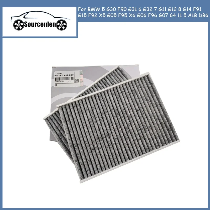 64115A1BDB7 Cabin Filter for BMW 5 G30 F90 G31 6 G32 7 G11 G12 8 G14 F91 G15 F92 X5 G05 F95 X6 G06 F96 G07 64119366403