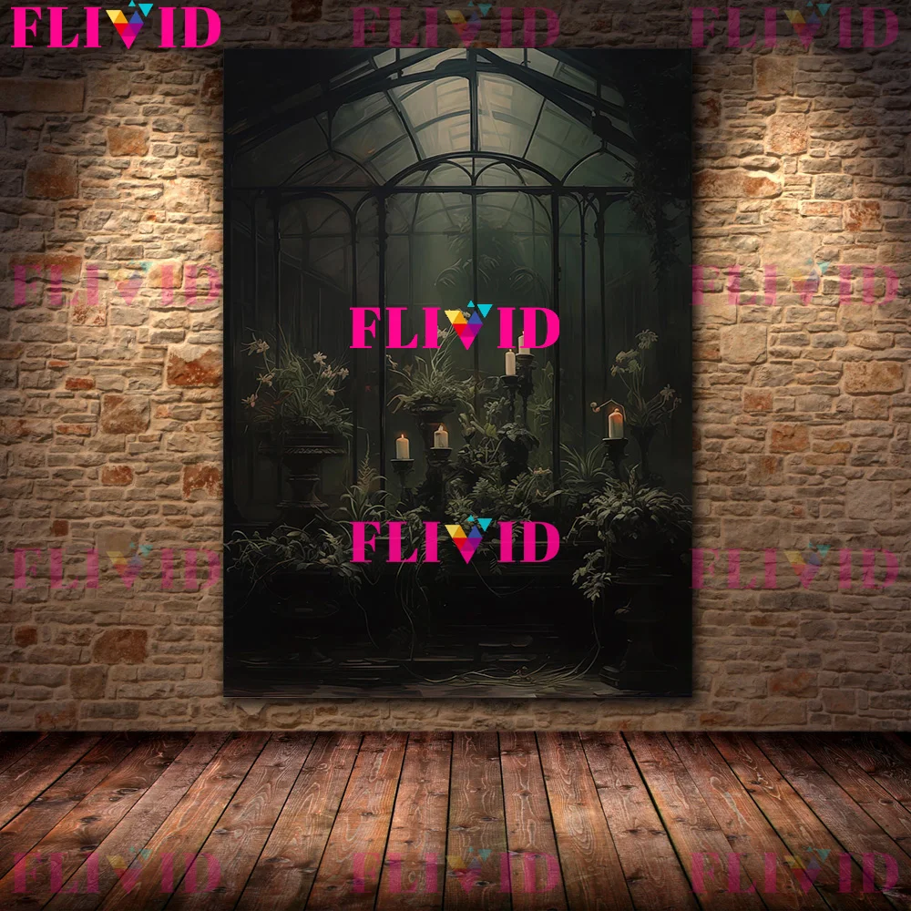 حديقة ويتشي أوراق خضراء طبيعة. الزهور والنباتات مجردة جدار الفن الطباعة، وثنية تحت عنوان الظلام الأكاديمية الفن ملصق طباعة ديكور