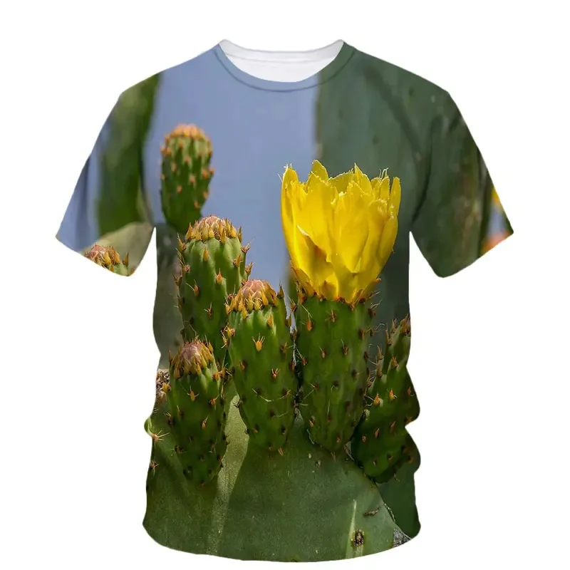 

New 3D Plants Cactus Printing T Shirt Succulent Graphic T-shirts For Men Children Funny Streetwear Tee Shirts Summer Tshirts Tee