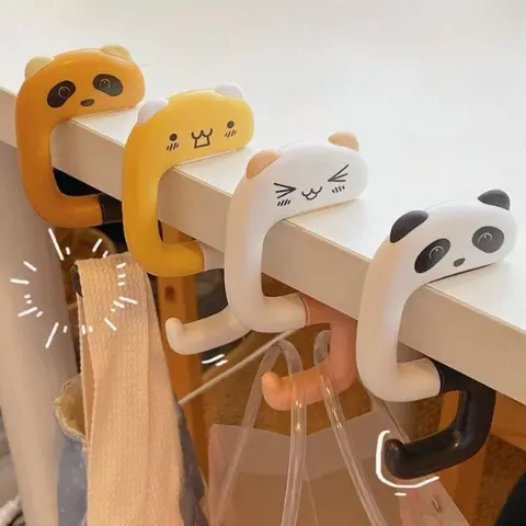 1PC 체중 베어링 데스크탑 후크 접이식 만화 동물 후크 비 스틱 비 마킹 미끄럼 방지 후크 Best5
