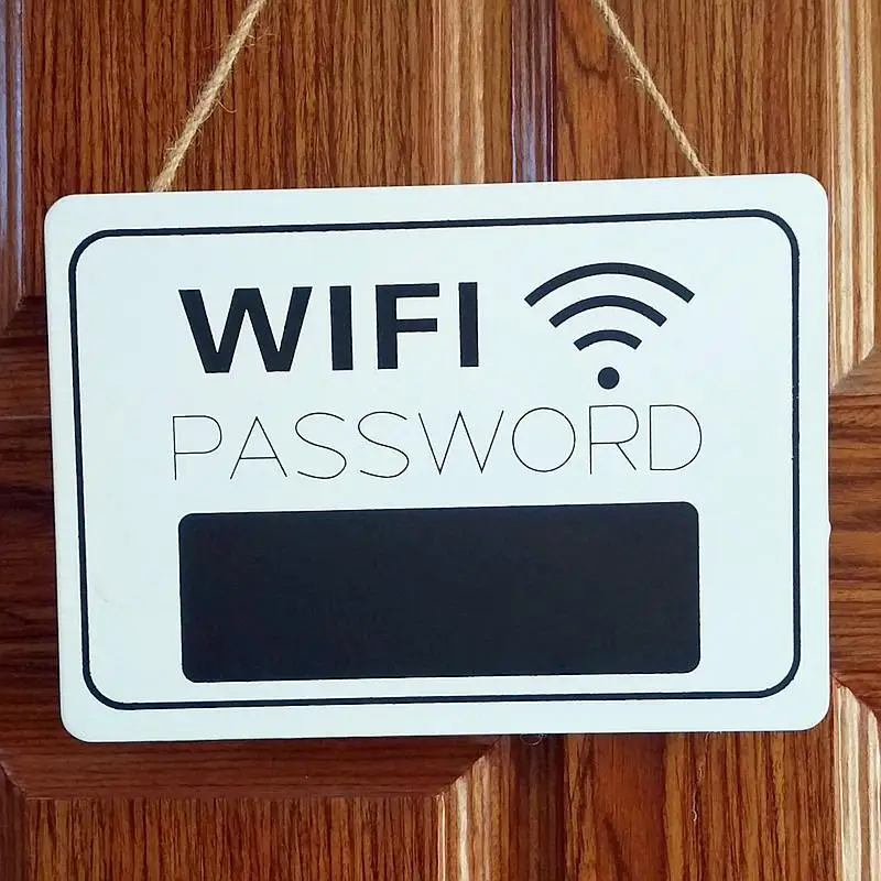 1/5Pcs Vintage Wooden Wifi Password Sign Wall Mounted Home Decor No Electricity Needed Indoor/Outdoor Use Minimalist And Durable