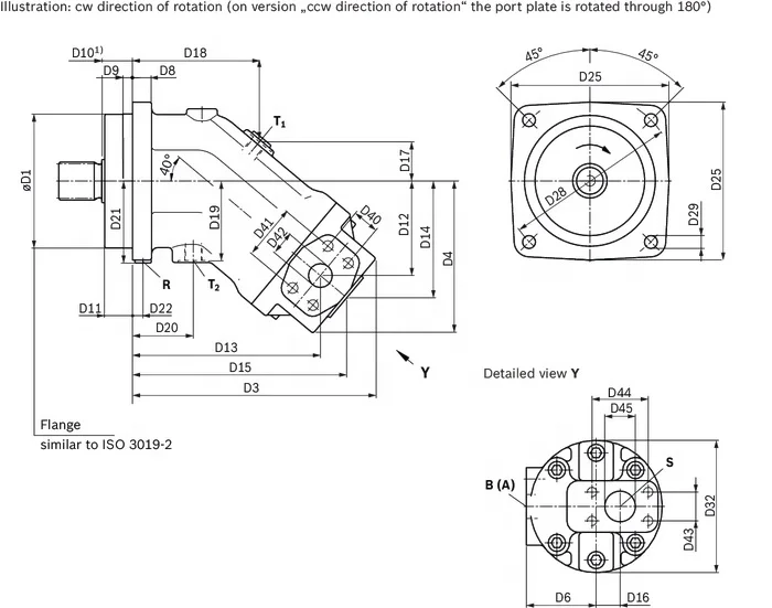 Good Quality Axial Piston Fixed Pump A2FO High Power Density Hydraulic Pumps